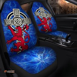 Scotland Celtic Car Seat Covers Celtic Cross and Rampant Skew Style