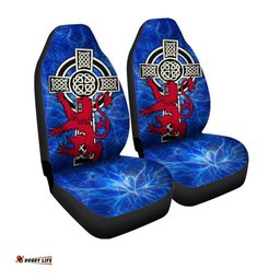 Scotland Celtic Car Seat Covers Celtic Cross and Rampant Skew Style