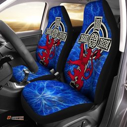 Scotland Celtic Car Seat Covers Celtic Cross and Rampant Skew Style