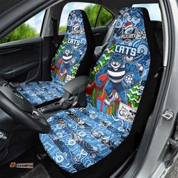 Cats Football Merry Christmas Car Seat Cover Indigenous Australian Art