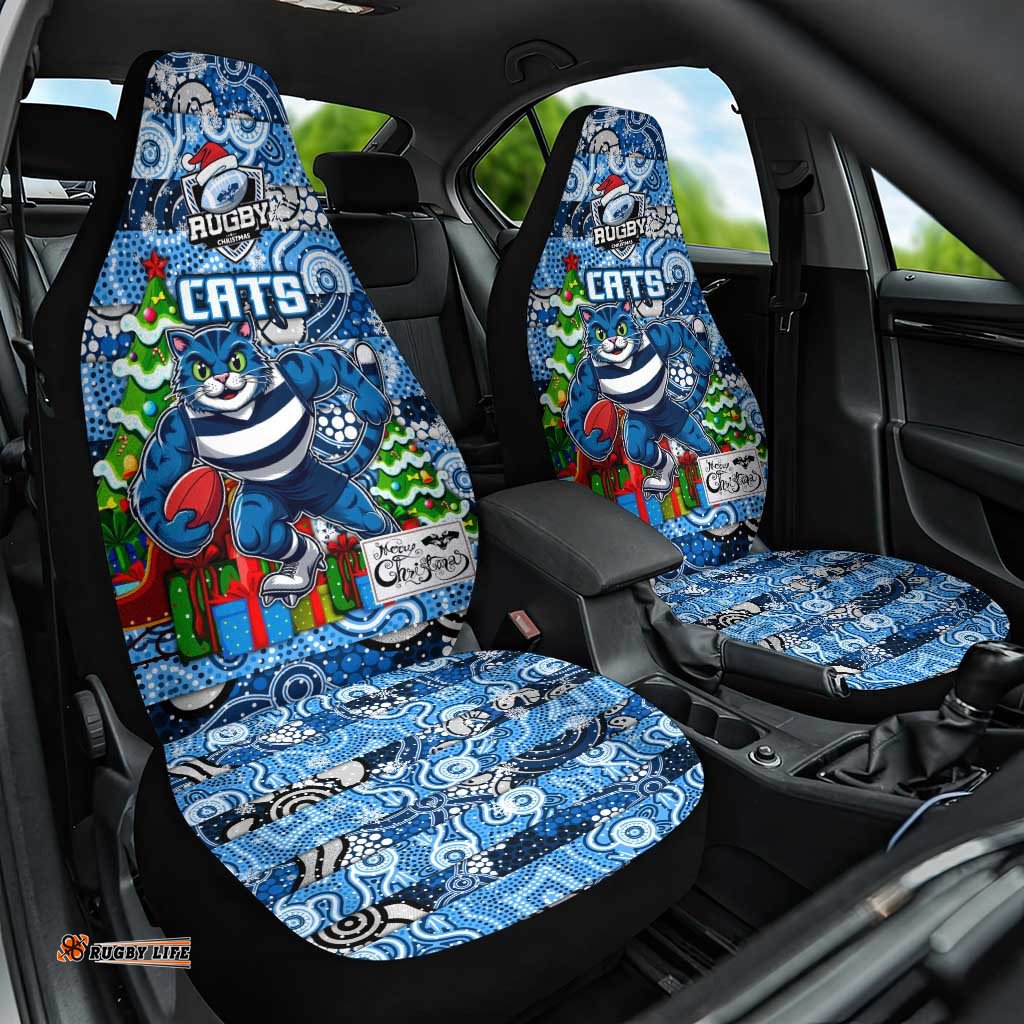 Cats Football Merry Christmas Car Seat Cover Indigenous Australian Art
