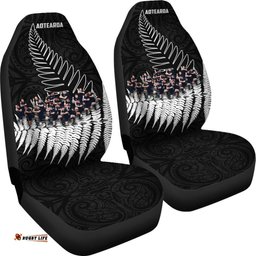 New Zealand Haka Rugby Car Seat Covers Best Silver Fern Black