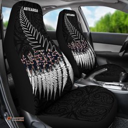 New Zealand Haka Rugby Car Seat Covers Best Silver Fern Black