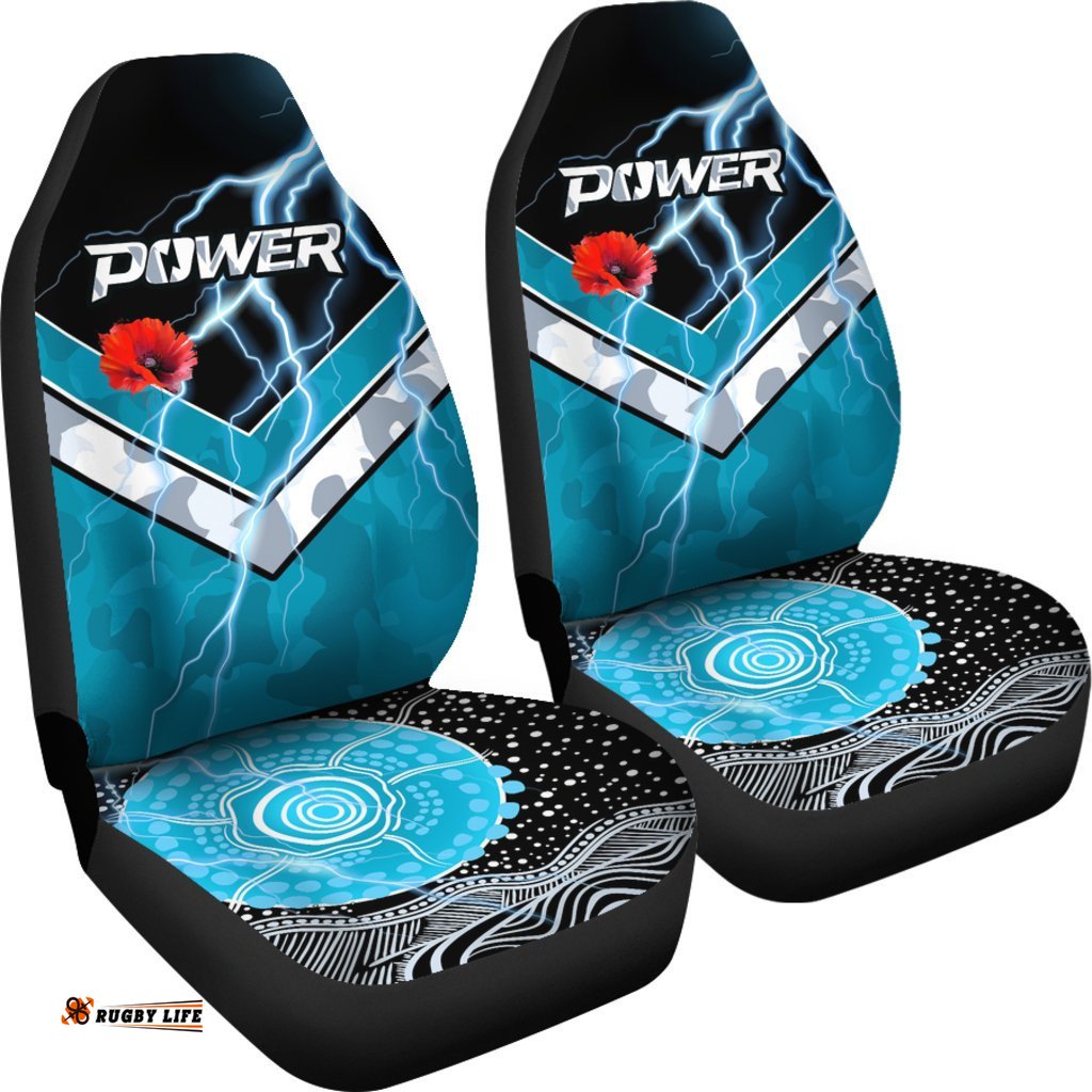 Power ANZAC Day Car Seat Covers Port Adelaide Lighting