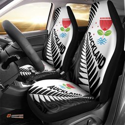New Zealand Auckland Car Seat Cover Auckland's Emblem and Silver Ferns Maori Art Tattoo