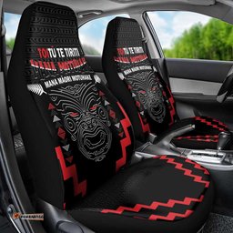 Toitu Te Tiriti Mana Maori Motuhake Car Seat Cover Aotearoa Haka Face Mix Poutama Art