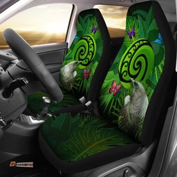 New Zealand Car Seat Covers Koru Fern Mix Tui Bird Tropical Floral