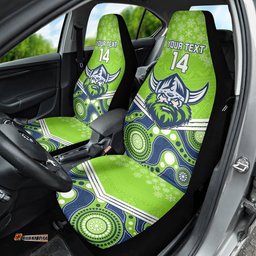 Custom Raiders Rugby Christmas Car Seat Cover Merry Xmas Mix Aboriginal Art