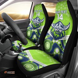 Custom Raiders Rugby Christmas Car Seat Cover Merry Xmas Mix Aboriginal Art