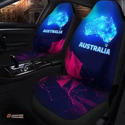 Car Seat Covers Australian Map Seat Cover Glowing Polygon Style Universal Fit