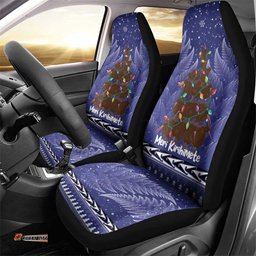 Kiwi New Zealand Christmas Car Seat Cover Meri Kirihimete Silver Fern Blue Color