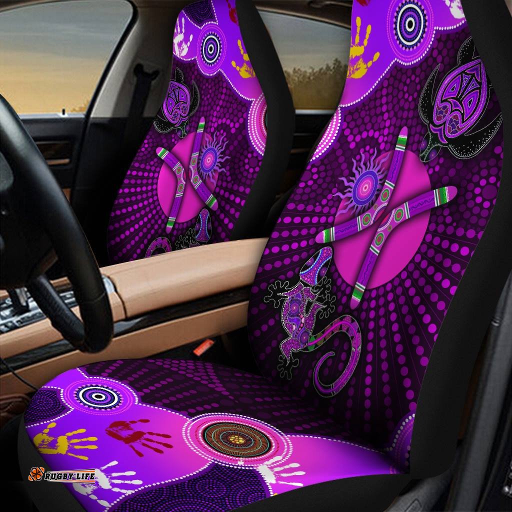 Aboriginal NAIDOC Week Best Purple Turtle Lizard car seat covers