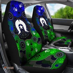 Aboriginal Car Seat Torres Strait Symbol With Indigenous Patterns