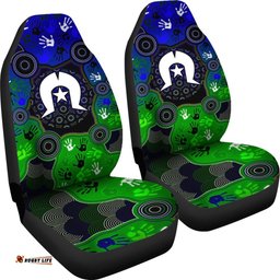 Aboriginal Car Seat Torres Strait Symbol With Indigenous Patterns
