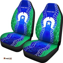 Custom Torres Strait Islanders Car Seat Covers Torres Symbol With Aboriginal Patterns