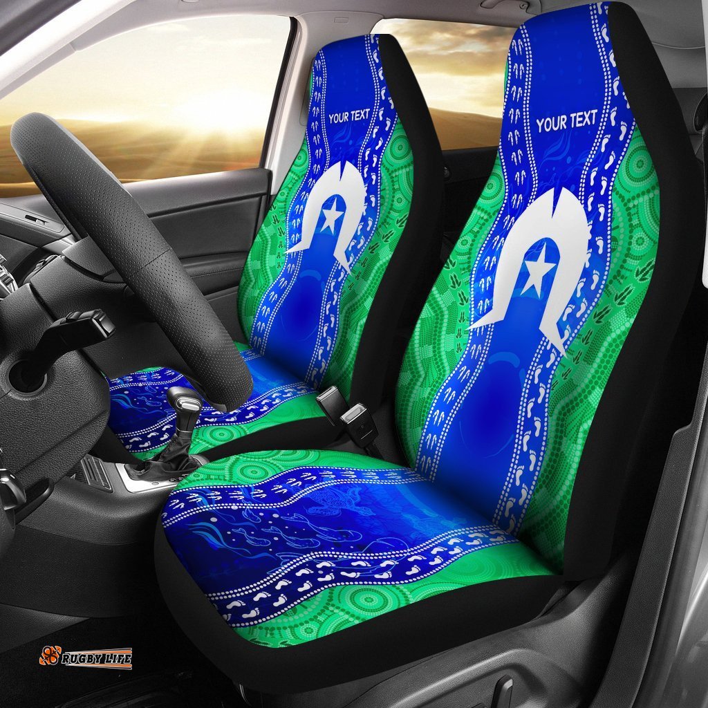 Custom Torres Strait Islanders Car Seat Covers Torres Symbol With Aboriginal Patterns