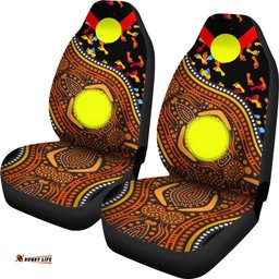 Car Seat Covers - Aboriginal Style & Flag, Dot Painting