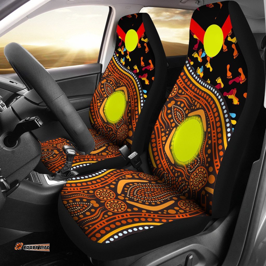 Car Seat Covers - Aboriginal Style & Flag, Dot Painting