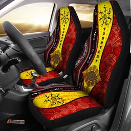 Aboriginal Car Seat Covers Dreamtime Koori Dance and Dot Acrylic Paint