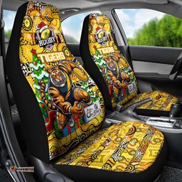 Richmond Tigers Football Merry Christmas Car Seat Cover Indigenous Australian Art