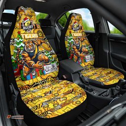 Richmond Tigers Football Merry Christmas Car Seat Cover Indigenous Australian Art