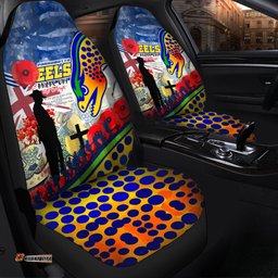 Eels Rugby Australia ANZAC Day Lest We Forget Custom Car Seat Cover Remembrance Eels With ANZAC Poppy Watercolour Style