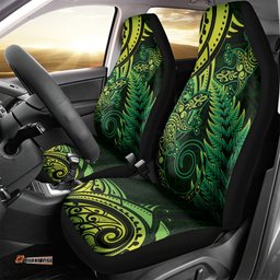 New Zealand Lizard Car Seat Cover Silver Fern Aotearoa Maori Green Version