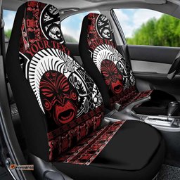 Honour The Treaty New Zealand Personalised Car Seat Cover Toitu Te Tiriti Indigenous Maori Face