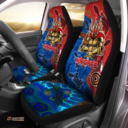 Knights Aboriginal Rugby Car Seat Cover Custom Indigenous Knights With Aussie Lizard and Eagle