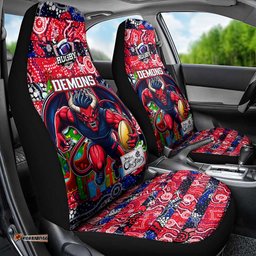 Demons Football Merry Christmas Car Seat Cover Indigenous Australian Art
