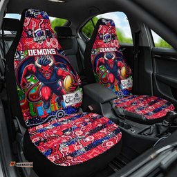 Demons Football Merry Christmas Car Seat Cover Indigenous Australian Art