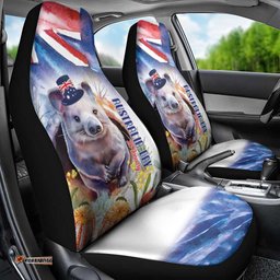 Wombat Australia Day Car Seat Cover Happy 26 January Banksia Watercolor
