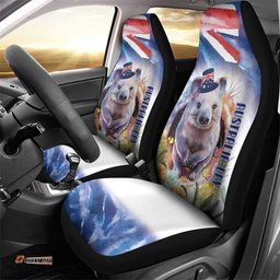 Wombat Australia Day Car Seat Cover Happy 26 January Banksia Watercolor