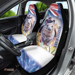 Wombat Australia Day Car Seat Cover Happy 26 January Banksia Watercolor