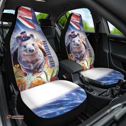 Wombat Australia Day Car Seat Cover Happy 26 January Banksia Watercolor