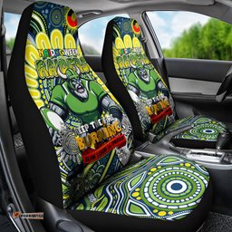 Custom NAIDOC Week 2024 Raiders Car Seat Cover Mascot Rugby