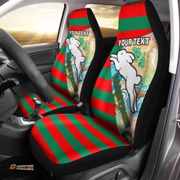Custom Personalised Rabbitohs Car Seat Covers Aboriginal Sport Style
