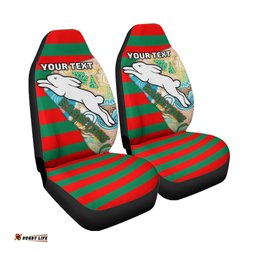 Custom Personalised Rabbitohs Car Seat Covers Aboriginal Sport Style