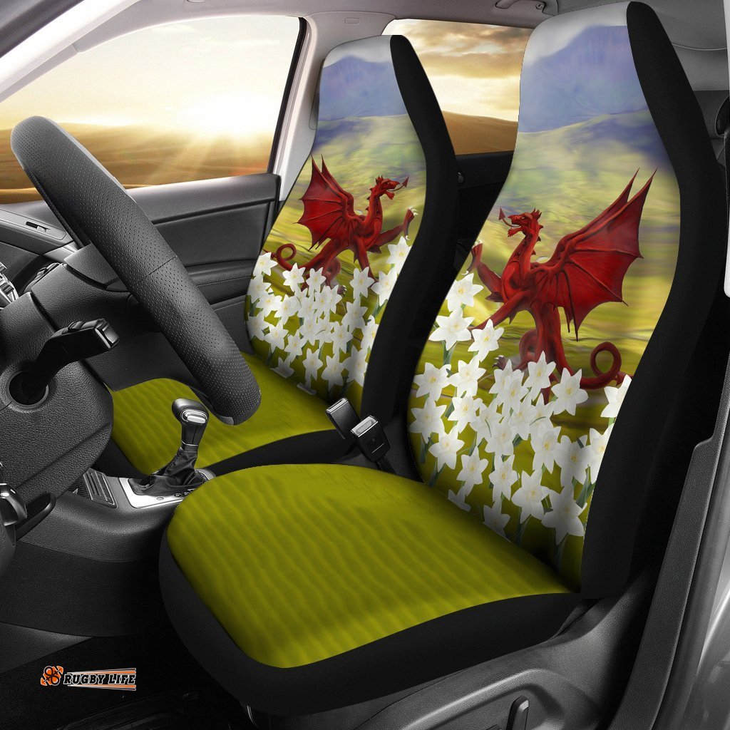 Wales Dragon And Daffodil Car Seat Covers 02