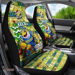Eels Rugby Merry Christmas Car Seat Cover Indigenous Australian Art
