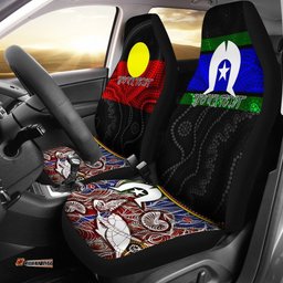 Personalised Car Seat Cover Aboriginal Dot In NAIDOC Week Style