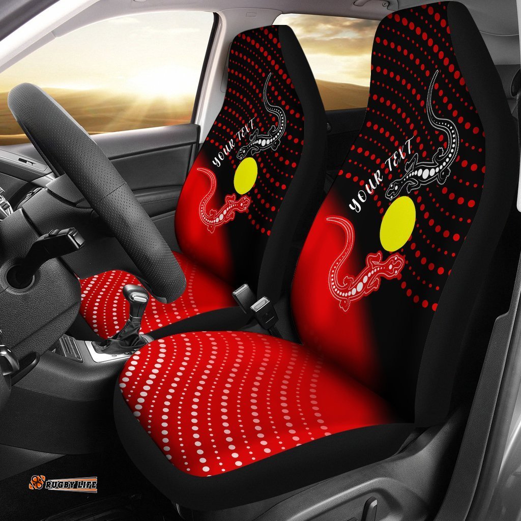 Custom Aboriginal Car Seat Covers Two Indigenous Lizard