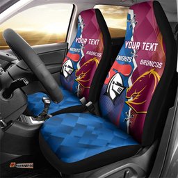 Custom Broncos And Knights Rugby Car Seat Cover Dynamic Version
