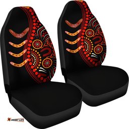 Aboriginal Car Seat Covers Aboriginal Boomerangs With Dot Painting Pattern