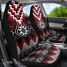 Red Taniko Aotearoa Car Seat Cover Niho Taniwha Mix Poutama