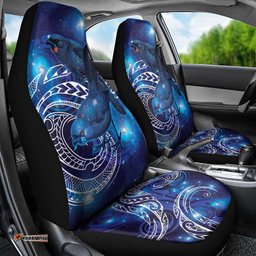 North Island Kokako and South Island Kokako Car Seat Cover New Zealand Native Bird with Galaxy Vibe