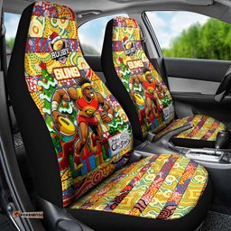 Suns Football Merry Christmas Car Seat Cover Indigenous Australian Art
