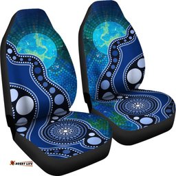 Aboriginal Car Seat Covers Australia Indigenous Flag Circle Dot Painting Art Blue