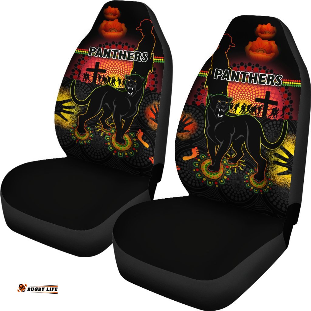 Penrith Car Seat Covers Indigenous Panthers ANZAC Day Lest We Forget 02