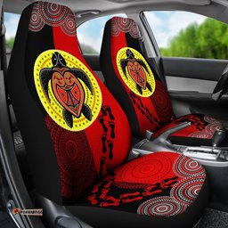 Aboriginal Dot Painting Seat Covers Turtle, Aboriginal Flag Style